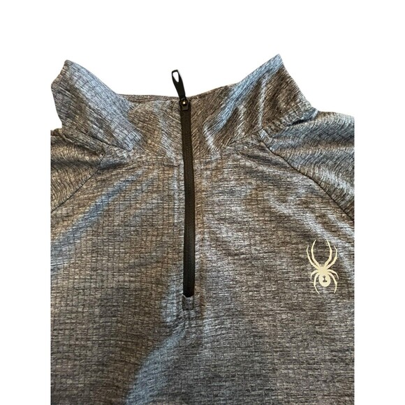 Spyder Shirt Men's Stretch Moisture Wicking Size Large Gray Zip Long Sleeve - Picture 4 of 9